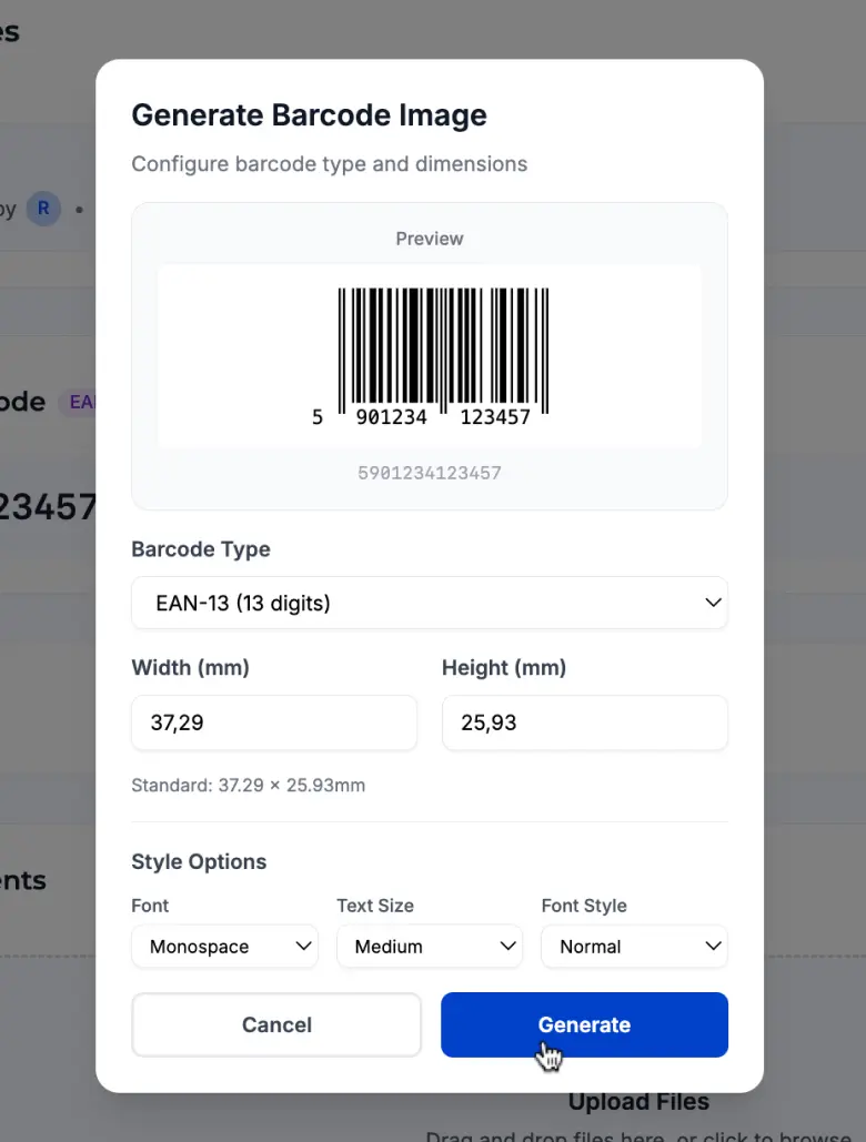 Generate New Barcodes