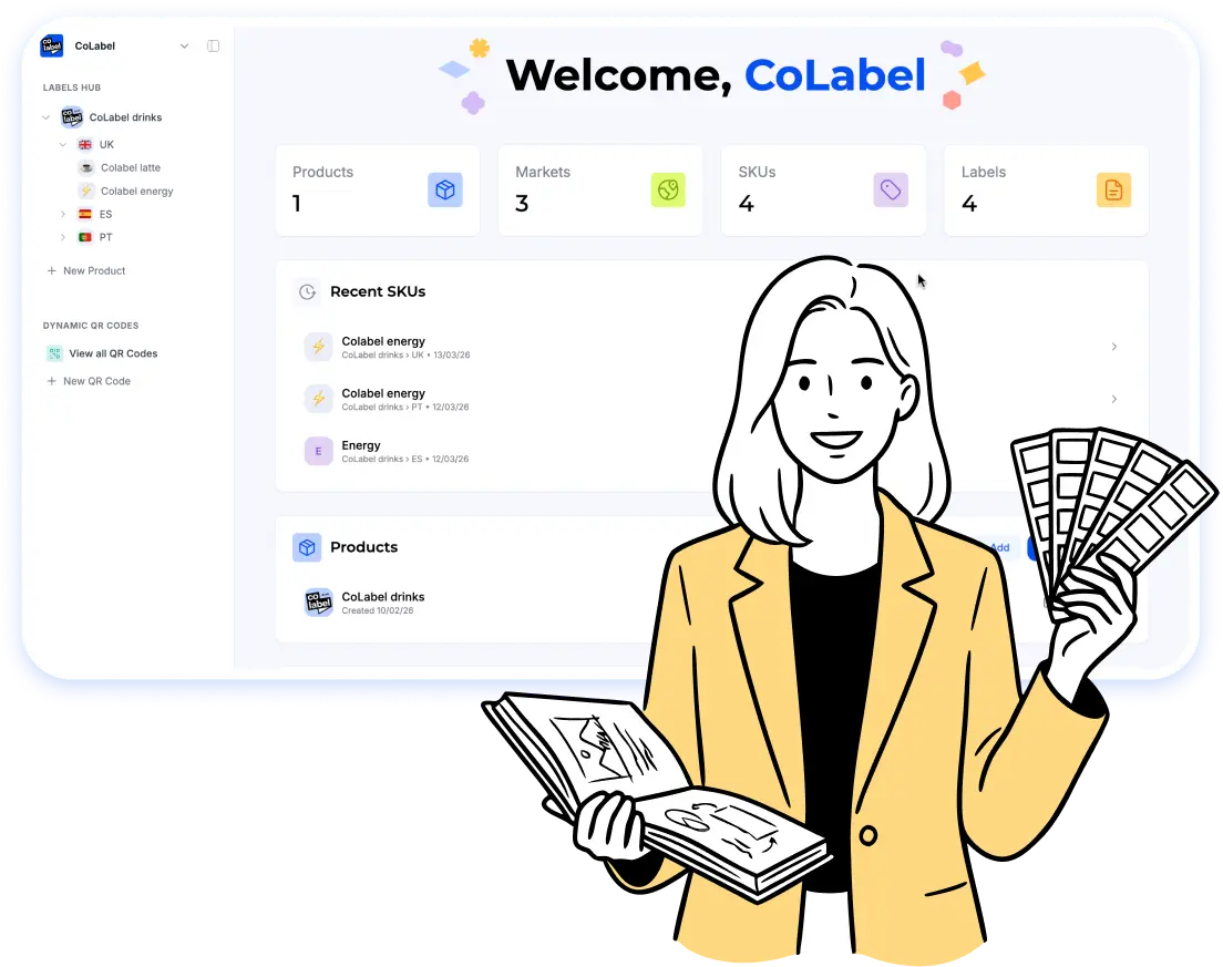 CoLabel design service — designer working inside the platform